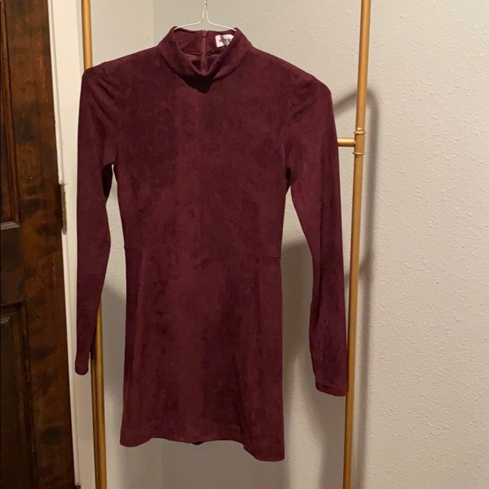 JJD Kittenish Merlot Suede Dress